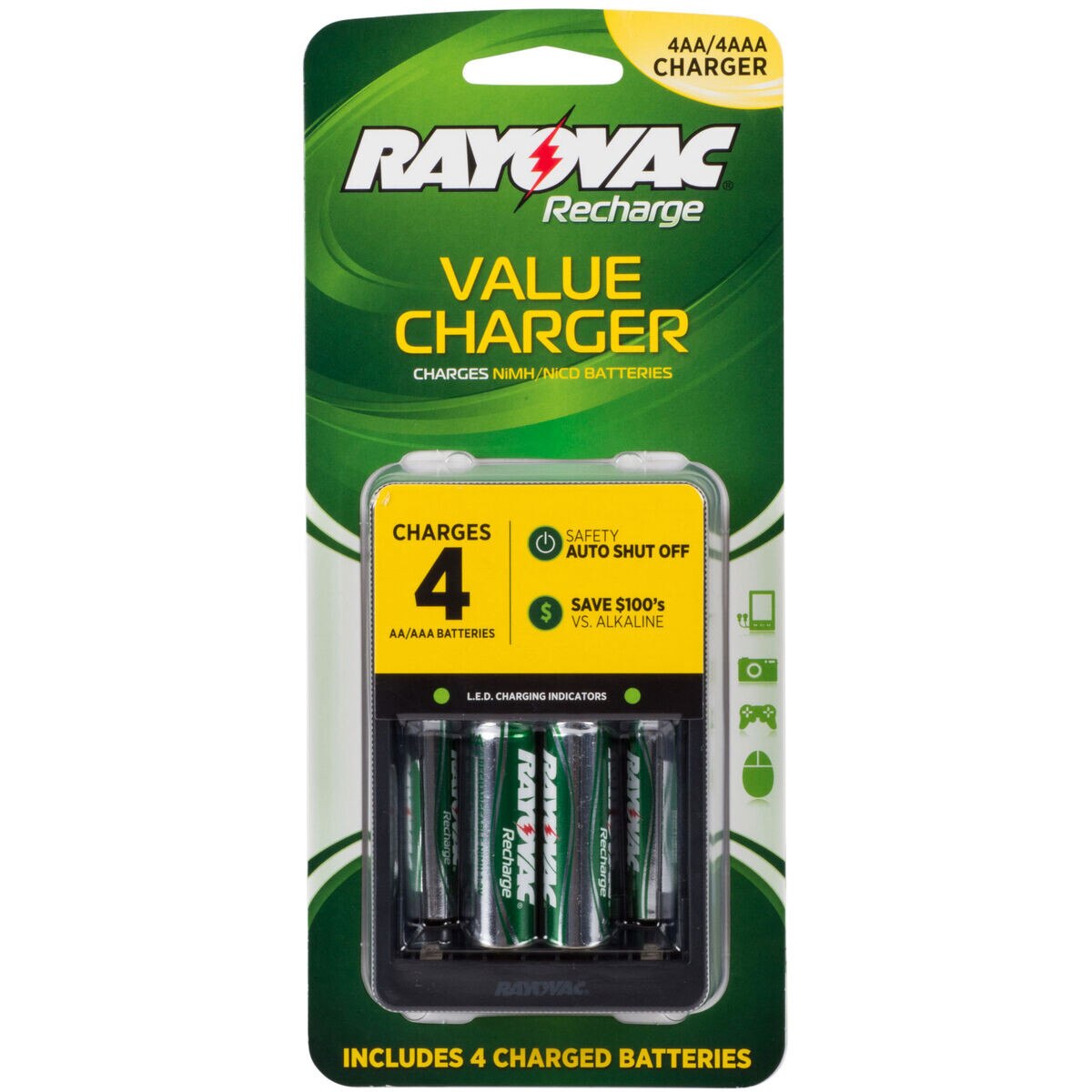 Rayovac PS1334BE NiMH NiCad Battery Charger with Batteries